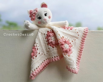 CROCHET CAT LOVEY Pattern, Granny Square Blanket, Crochet Cat, Cat Lovey, Cat Security Blanket, Cat amigurumi, Crochet kitten (English only)