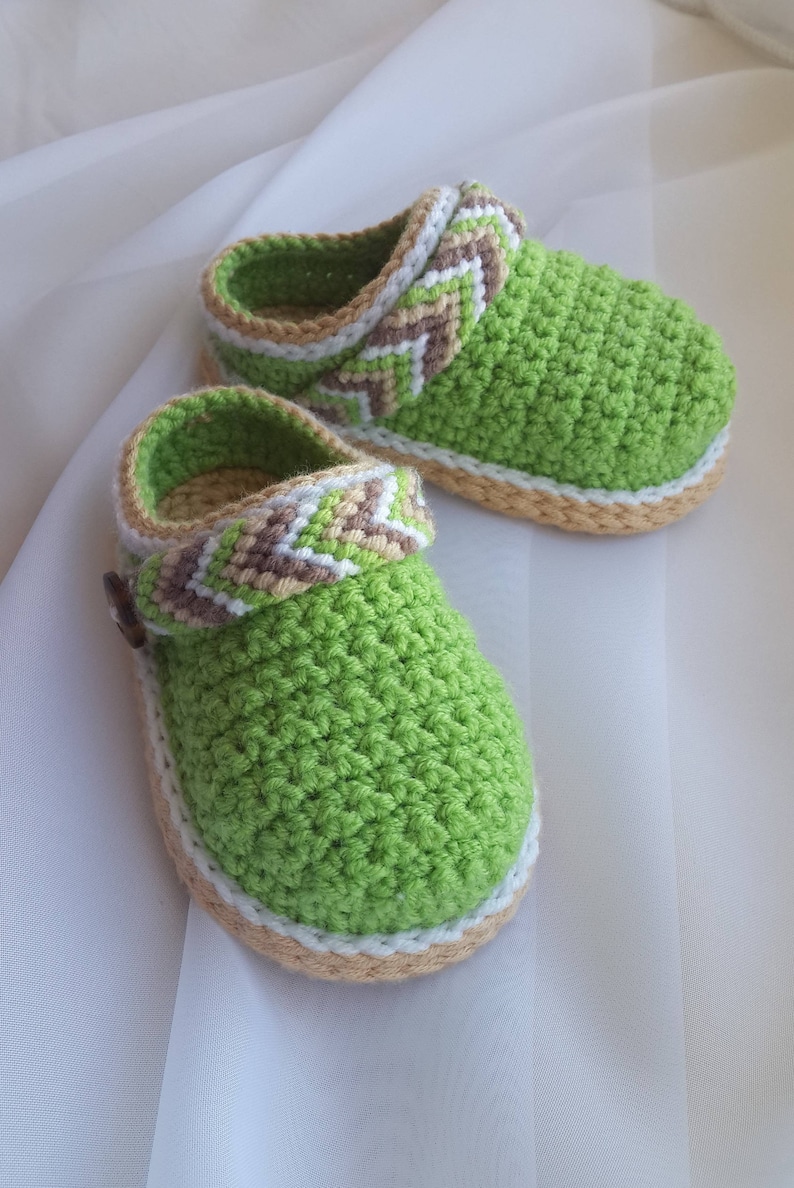 CROCHET PATTERN Baby Shoes, Crochet Booties, Baby Clogs, Tribal Baby Clogs, Crochet Clogs Pattern, Crochet Shoes Pattern, English only, DIY image 9