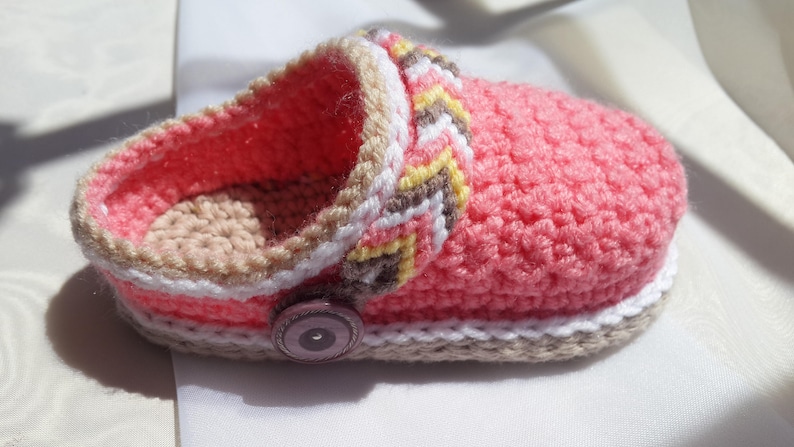 CROCHET PATTERN Baby Shoes, Crochet Booties, Baby Clogs, Tribal Baby Clogs, Crochet Clogs Pattern, Crochet Shoes Pattern, English only, DIY image 7