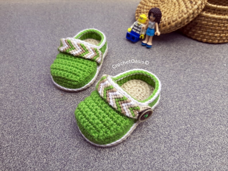 CROCHET PATTERN Baby Shoes, Crochet Booties, Baby Clogs, Tribal Baby Clogs, Crochet Clogs Pattern, Crochet Shoes Pattern, English only, DIY image 4