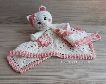 CROCHET CAT LOVEY Pattern, Granny Square Blanket, Crochet Cat, Cat Lovey, Cat Security Blanket, Cat amigurumi, Crochet kitten (English only)