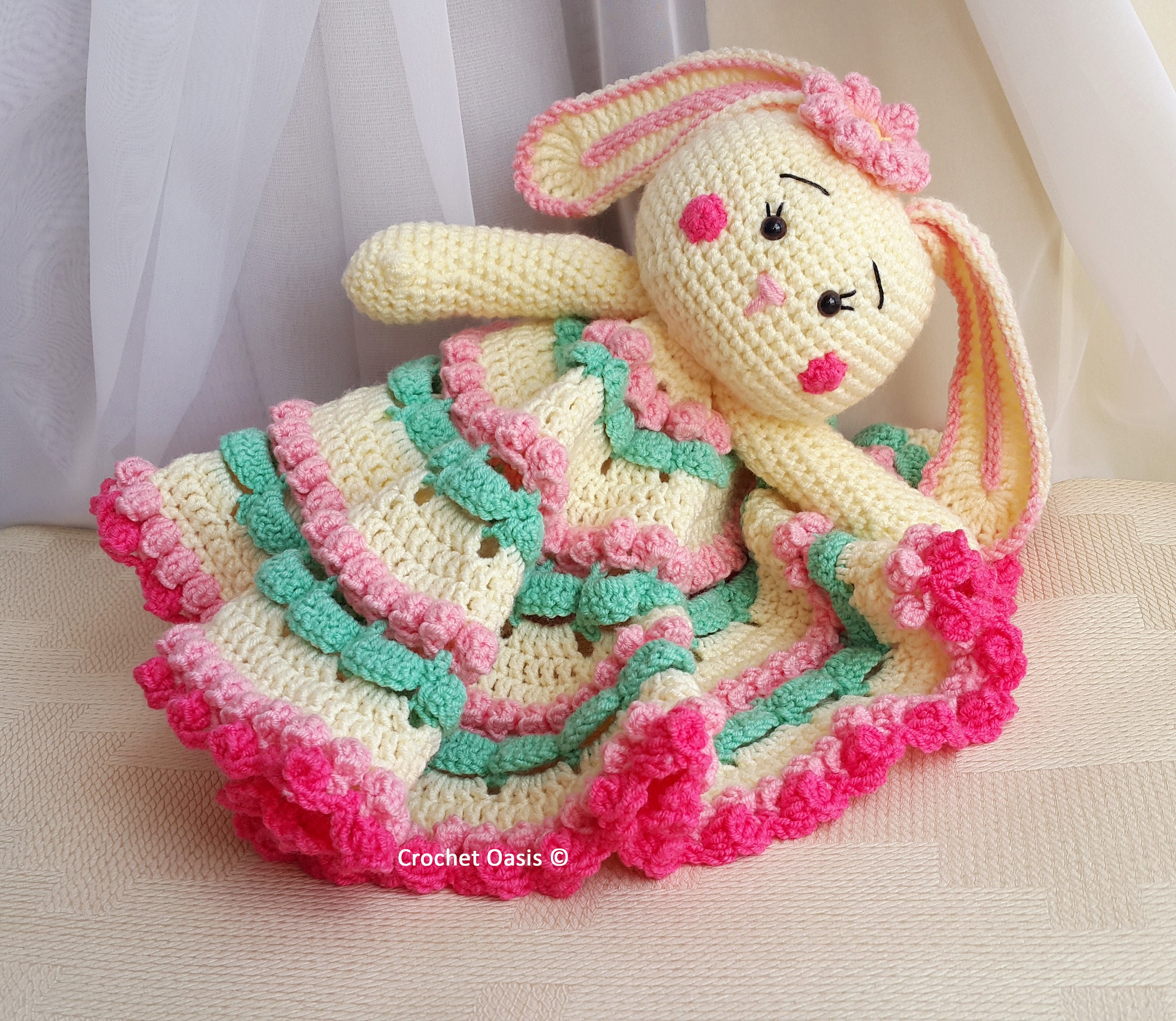 Bunny CROCHET LOVEY Bunny Crochet Pattern Cute Pink Rabbit - Etsy