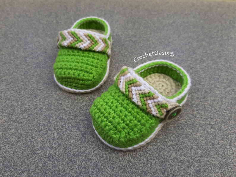 CROCHET PATTERN Baby Shoes, Crochet Booties, Baby Clogs, Tribal Baby Clogs, Crochet Clogs Pattern, Crochet Shoes Pattern, English only, DIY image 3