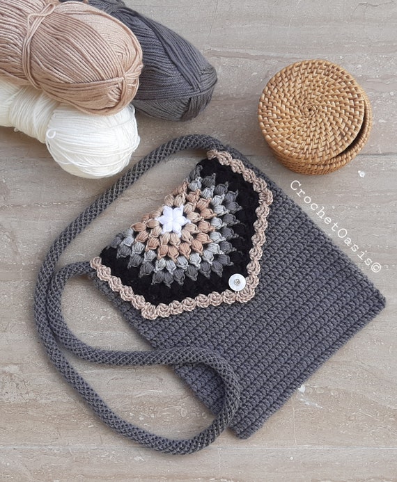 Any Size Hexagon Bag CROCHET PATTERN English Pattern Flap 