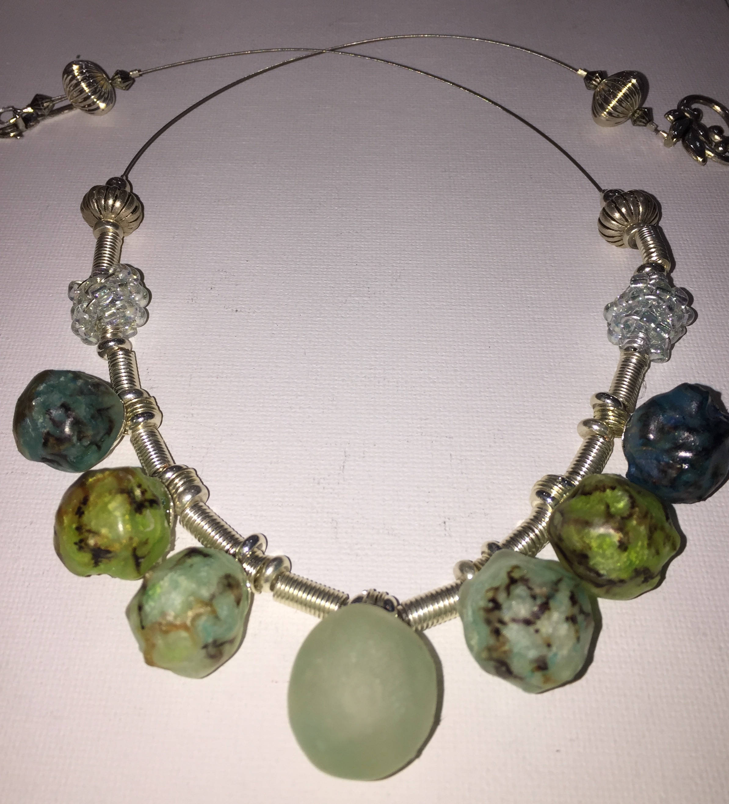 Sea Glasslike Translucent Sculpted Necklace Etsy Denmark