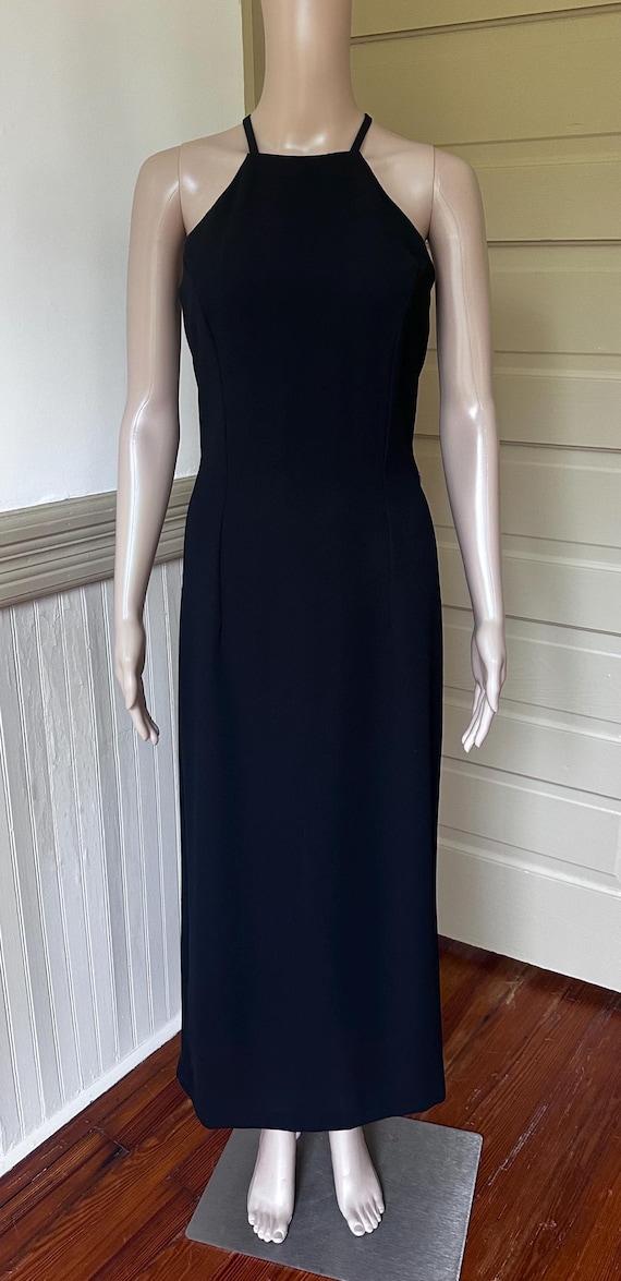 90s Dress Black Y2K Bodycon Halter Top Dress -byer Too