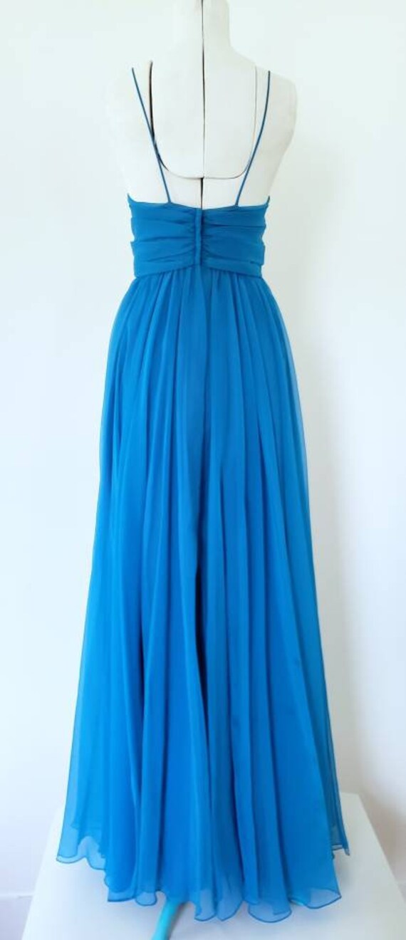 Vintage Prom Dress  70s Deadstock  Mike Benet Blu… - image 4