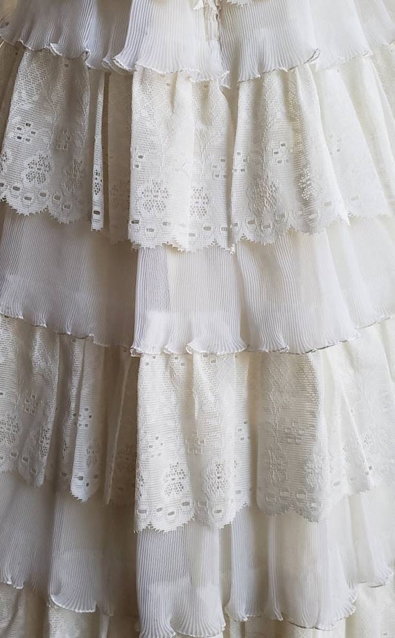 Vintage Wedding Dress 50s Tiered Cupcake Dress Ch… - image 4