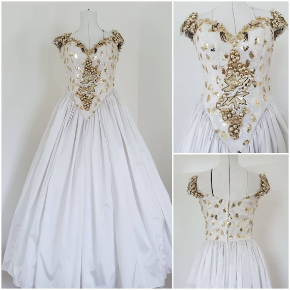 white ball gown prom dress