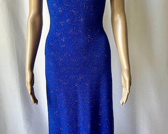 Y2K  Royal Blue Glitter Dress Vintage 2000s