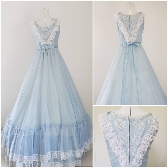 white 80s prom dress