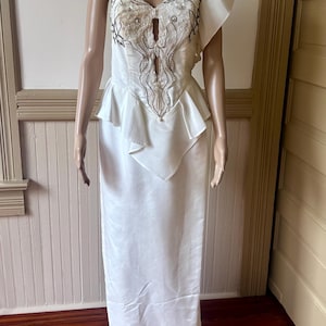 Vintage 80s White Prom Dress