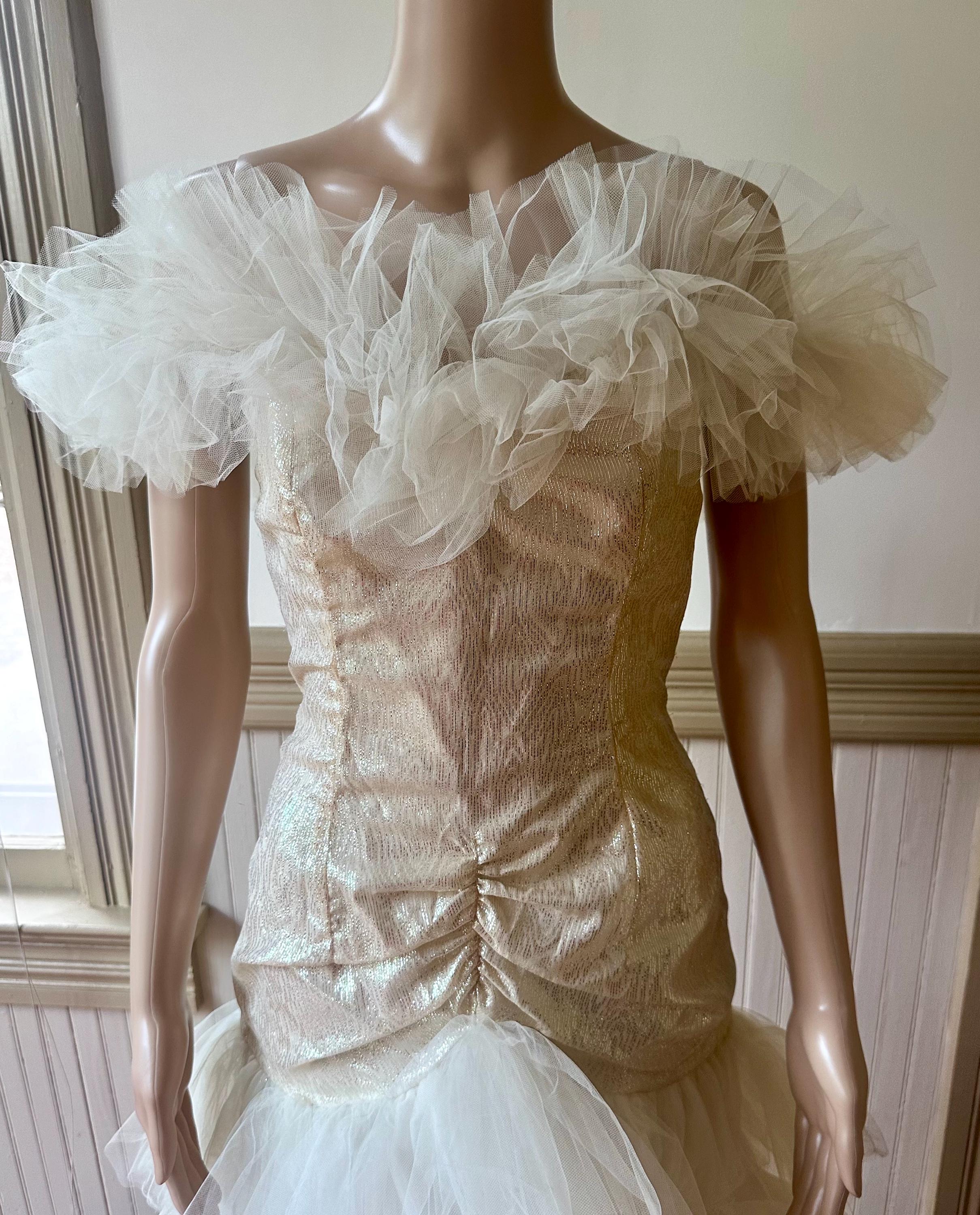 80s Ruffles 80s Prom Dress Ruffles Gold Metallic - Etsy