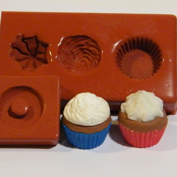 moule  FIMO silicone mini cupcake pour FIMO  résine, platre,