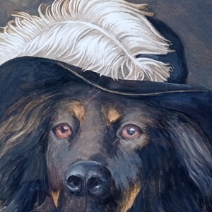 Portrait personnalisé réaliste, animaux animal chien chat, vintage, costume d'époque, peint à la main, dessiné, tableau, sans cadre imagem 2