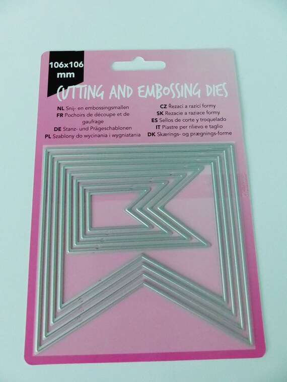 8 Cutting And Embossing Dies Banner Flag Pennant Stencil Etsy