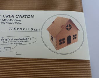 small cardboard House to assemble and decorate kit mini House 11.5 x 8 11.5 m DIY decoration