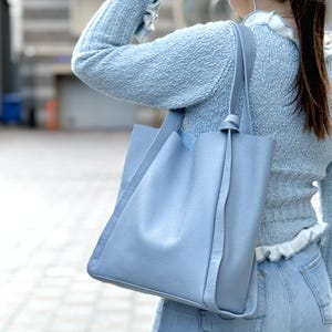 Available in 21 colors! Blue leather shoulder bag, blue leather bag, leather purse, made in Ukraine