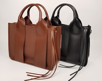 Genuine leather handbag,genuine leather tote bag, custom handbag purse, brown handbag, black handbag