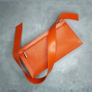 Available in 17 colors! Orange leather shoulder bag for women, shoulder bag purse, orange bag