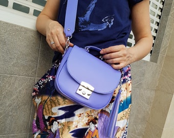 Available in 25 colors! Violet crossbody, crossbody with wide shoulder strap, purple crossbody