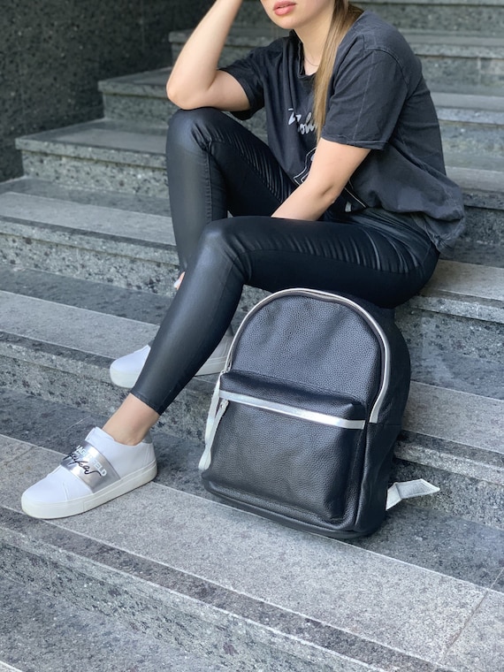 Bolso mochila de cuero grande para mujer mochila hecha de cuero genuino bolso mochila grande Etsy Espana