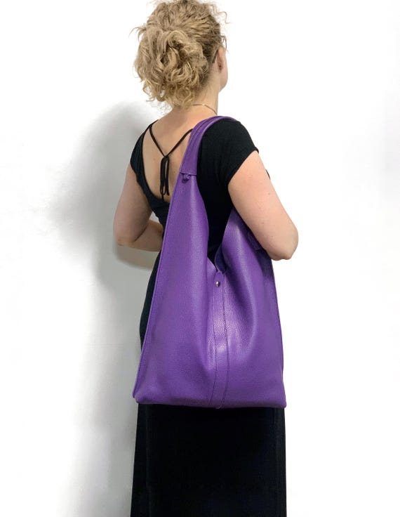 Available in 21 Colors! Fuchsia Leather Hobo Bag, Fuchsia Shoulder