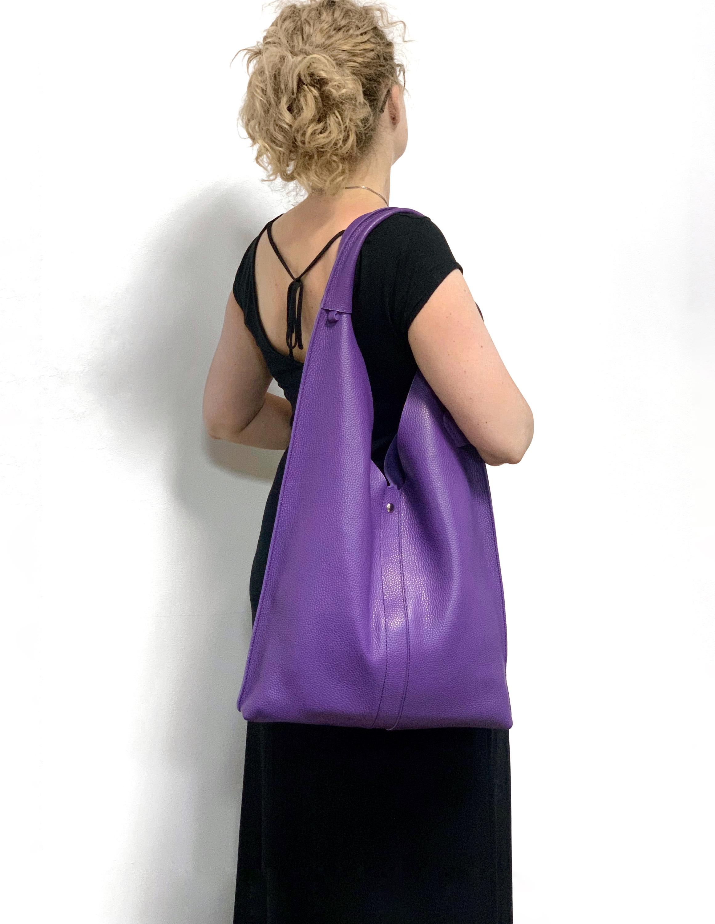 Available in 21 Colors! Fuchsia Leather Hobo Bag, Fuchsia Shoulder