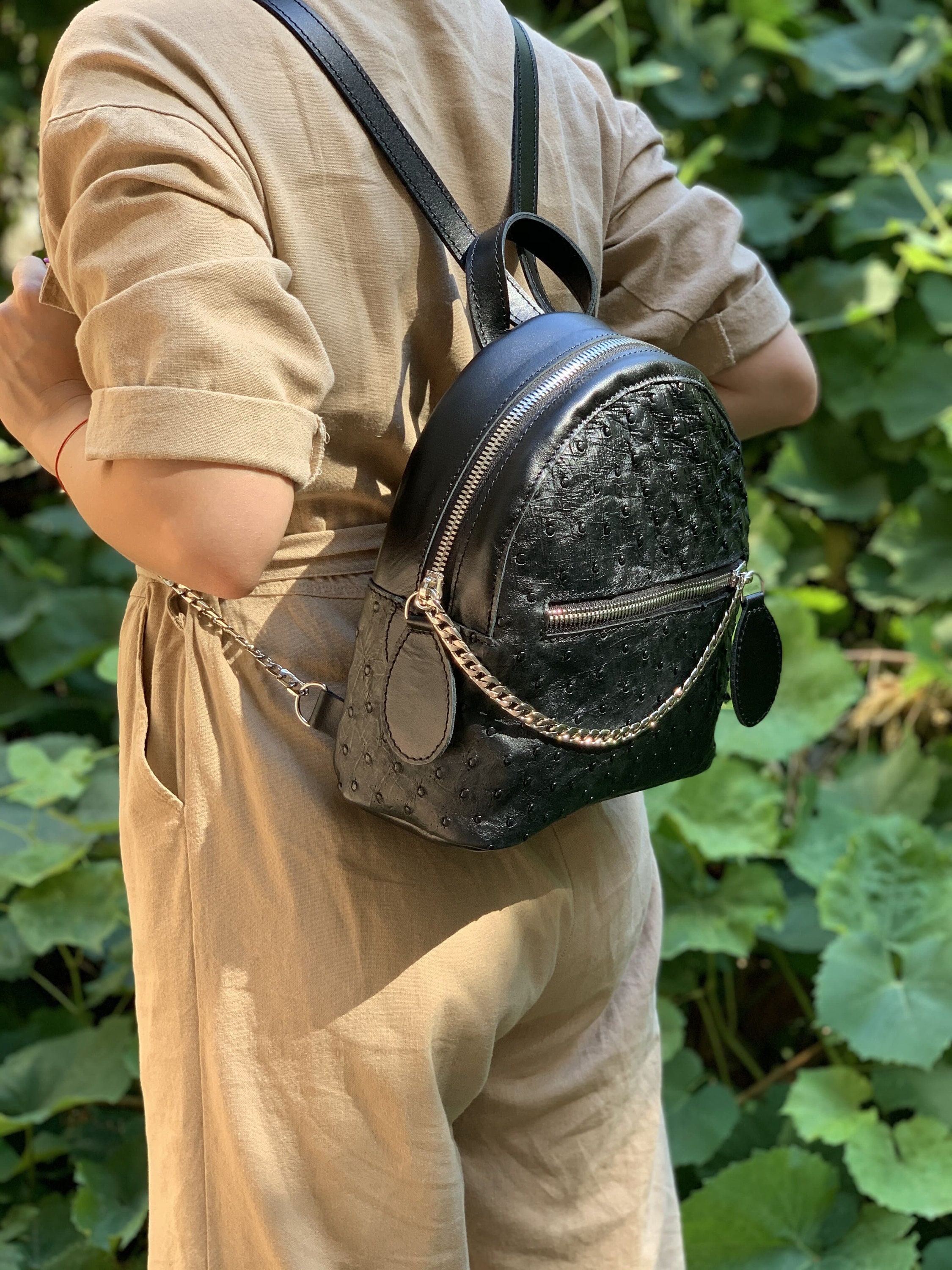 Backpack Genuine Ostrich Handbags Ostrich Backpack For Women