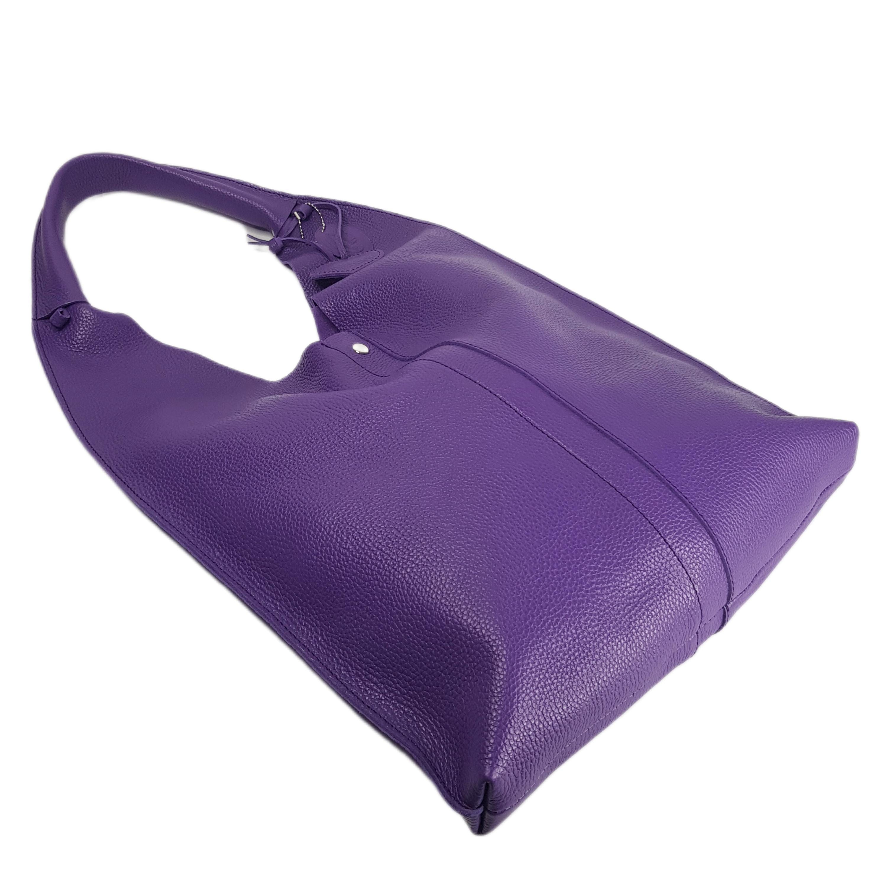 HOBO Lavender Leather Backpack Embossed Lilac+purple Genuine Leather Backpack, Handmade  main image 3
