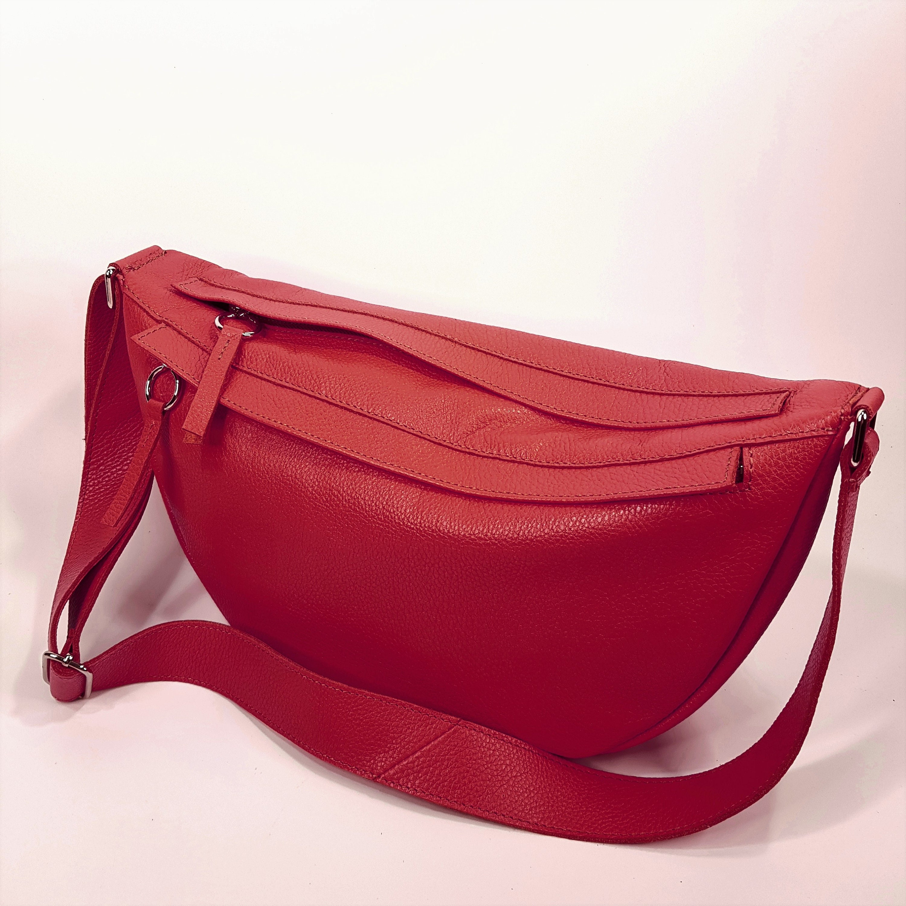 Orange bag soft medium crossbody bright leather bag Etsy