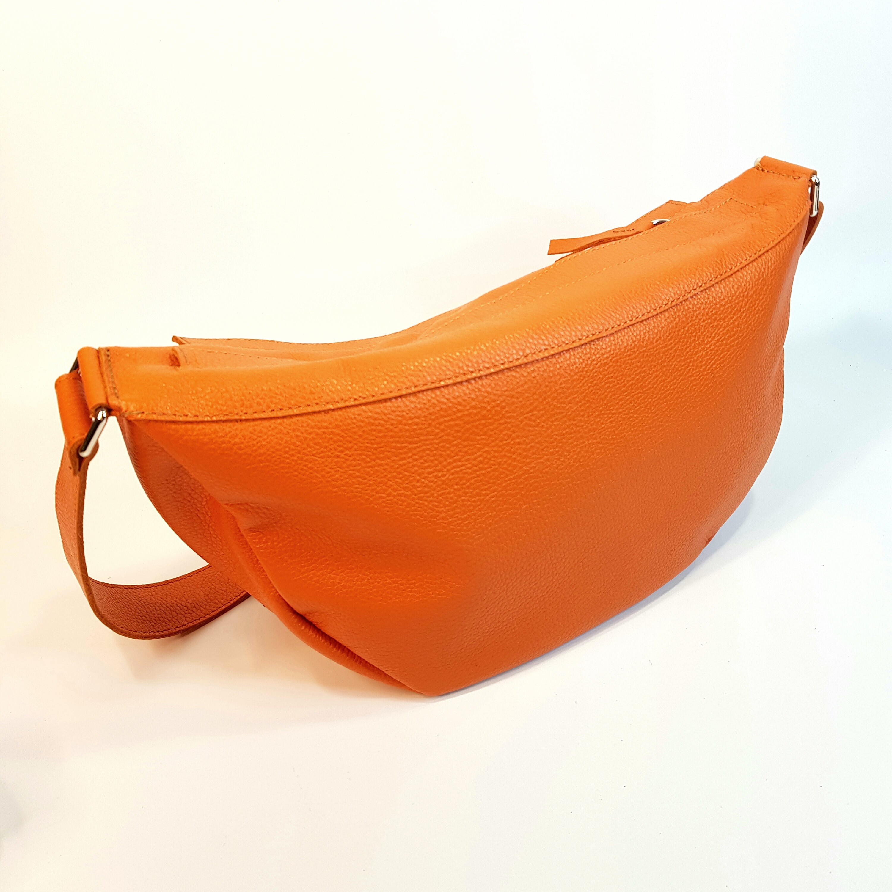 Orange bag soft medium crossbody bright leather bag Etsy