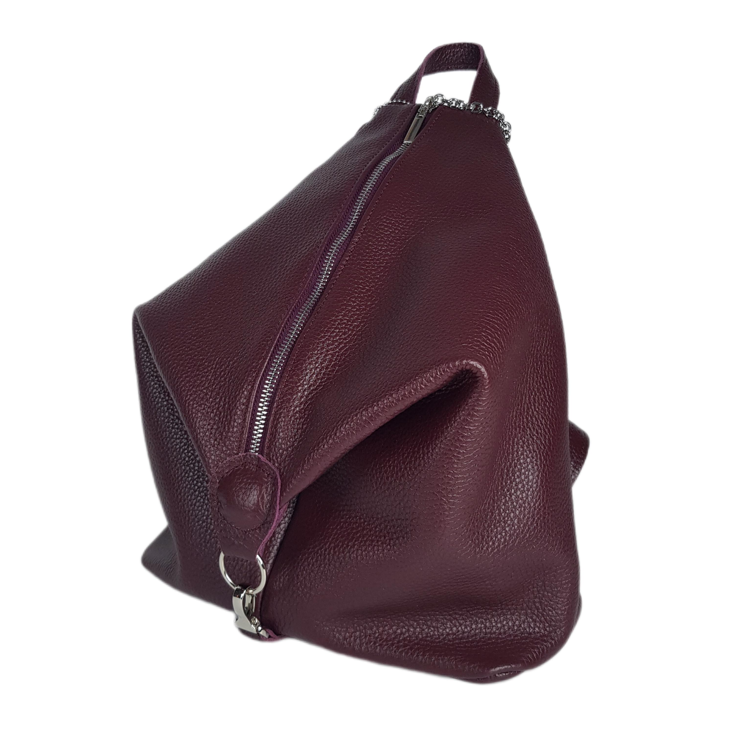 Available in 21 Colors! Burgundy Leather Backpack for Women 