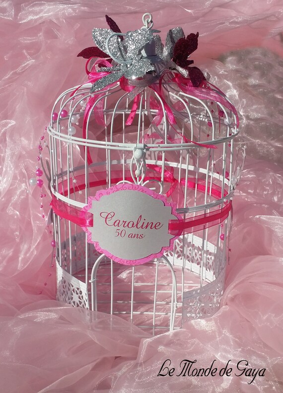 Urne Personnalisée Cage à Oiseau Thème Au Choix Baptême Mariage