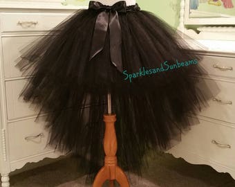HI-LO tutu skirt**/ Fully LINED Black children to adult Tutu/ High-low Adult tutu (33 colors available)