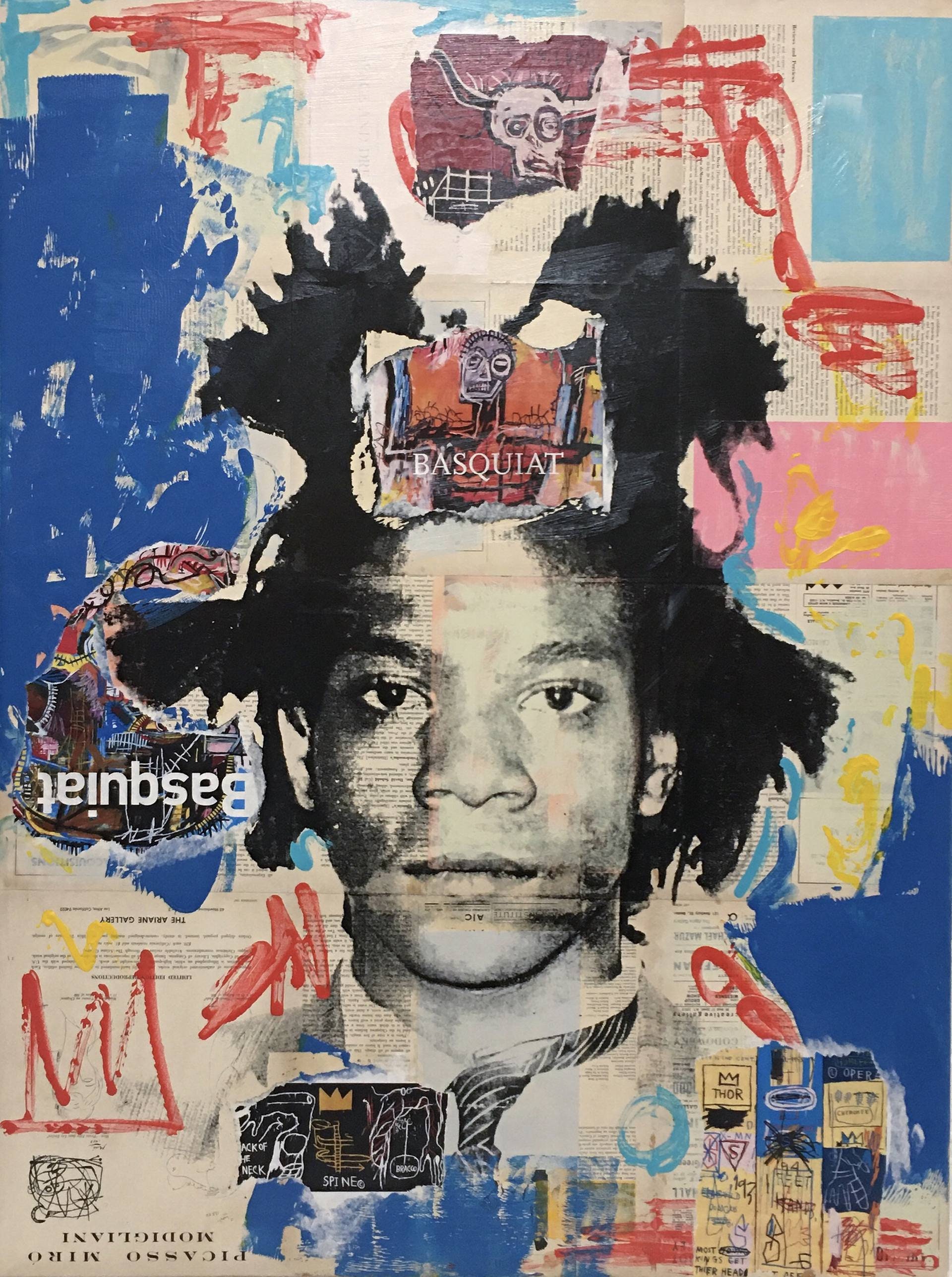 Original Jean Michel Basquiat Collage Art Archival Acrylic | Etsy