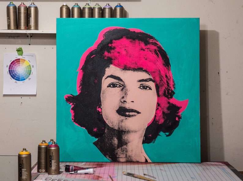 Original Jackie Kennedy painting 36x36 inches Archival Fine | Etsy