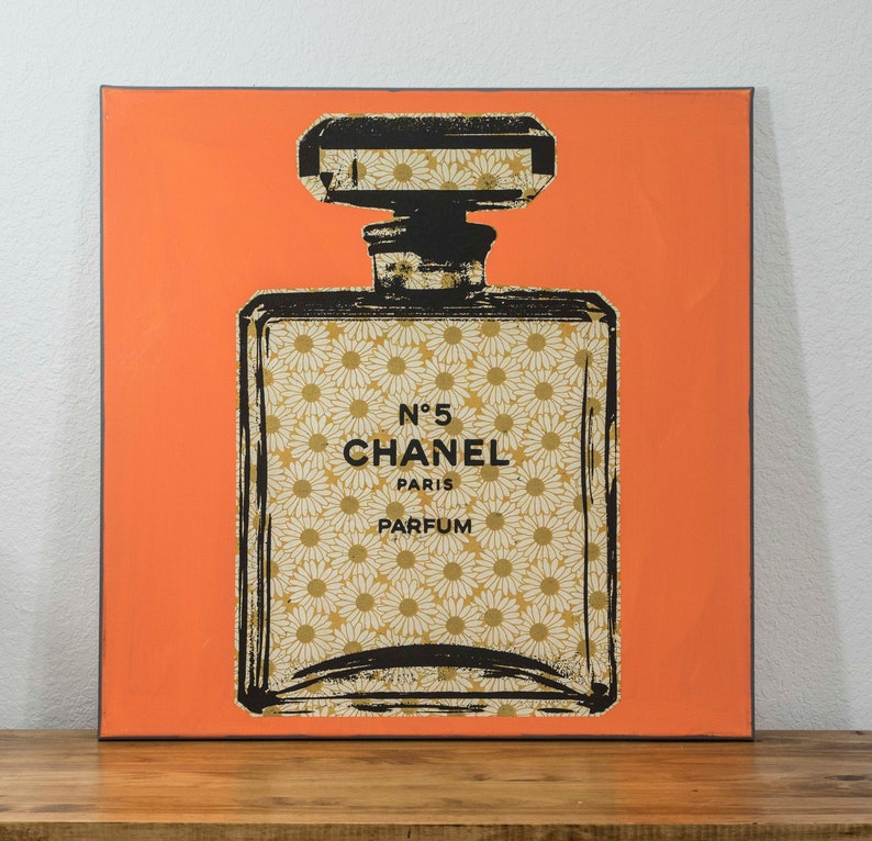 Chanel No.5 Acrylic Paint on Canvas and Paper. 24x24 Inches | Etsy