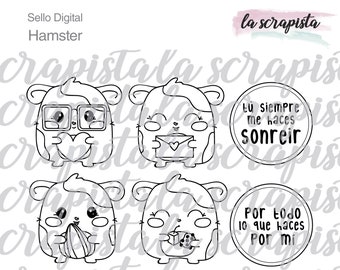 Sello digital "Hamster" stamp, digital, scrap, stempel, animal, love