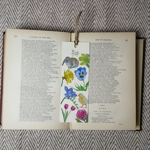Spring Meadow Bookmark. Laminated print of an original watercolour painting.