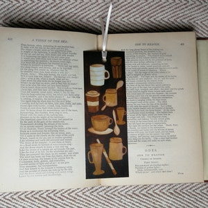 Coffee Bookmark. Laminated print of original watercolour painting.