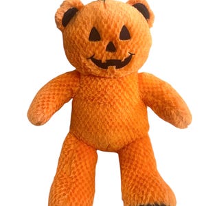 Build a Bear Plush Pumpkin Light Up Orange Halloween Bear 17&quot; Jack O Lantern BAB