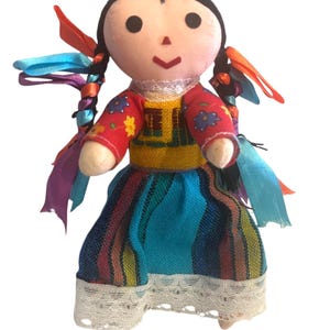 Handmade Mexican Lele Doll Aztec Rag Doll Jointed Legs And Arms Folk Art 7.5 Inch