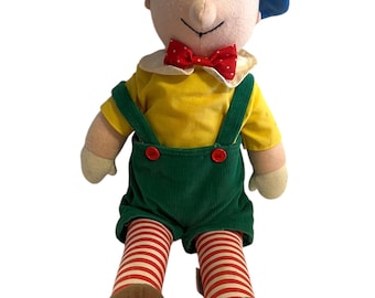 Eden Plush Boy Pinocchio 17” Bow Tie Overalls Stuffed Animal Vintage 1990's