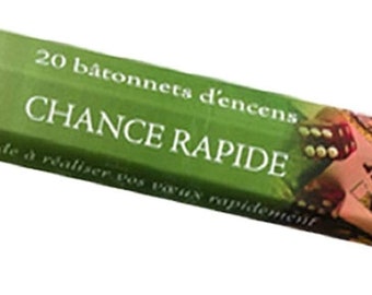 Rapid Chance Incense, box of 20 sticks, essential tool for your white magic rituals, money prosperity luck at games