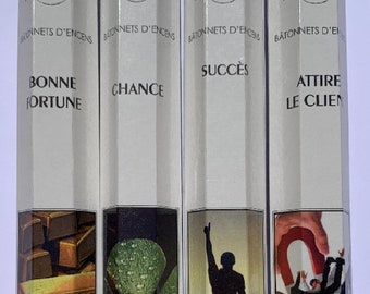 Lot encens pour attirer la prospérité dans les affaires 4 boites de 20 bâtonnets pour rituels Succès Chance Bonne Fortune Attire le Client