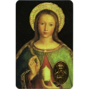 Mary Magdalene punch card, holy picture, laminated