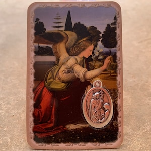 Archange Gabriel, carte médaille avec prière