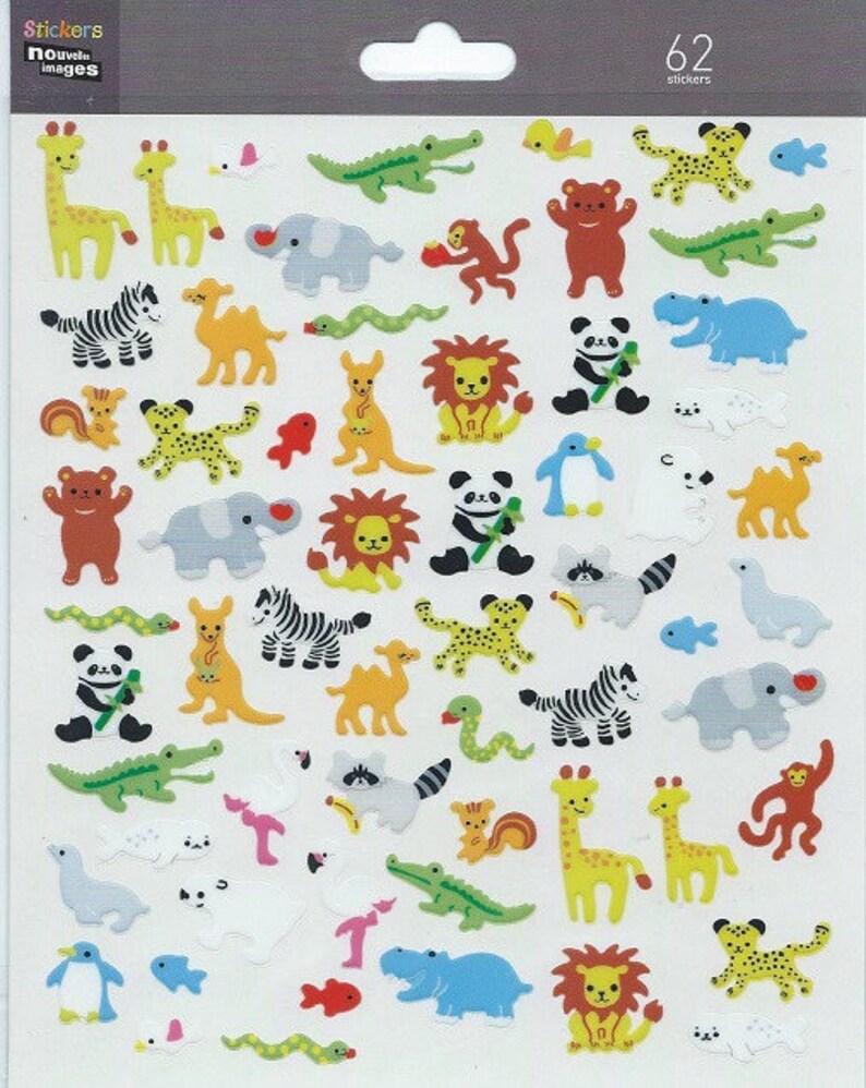 Stickers Scrapbooking Wild Animals Board 20 Cm X 15.5 Cm Etsy