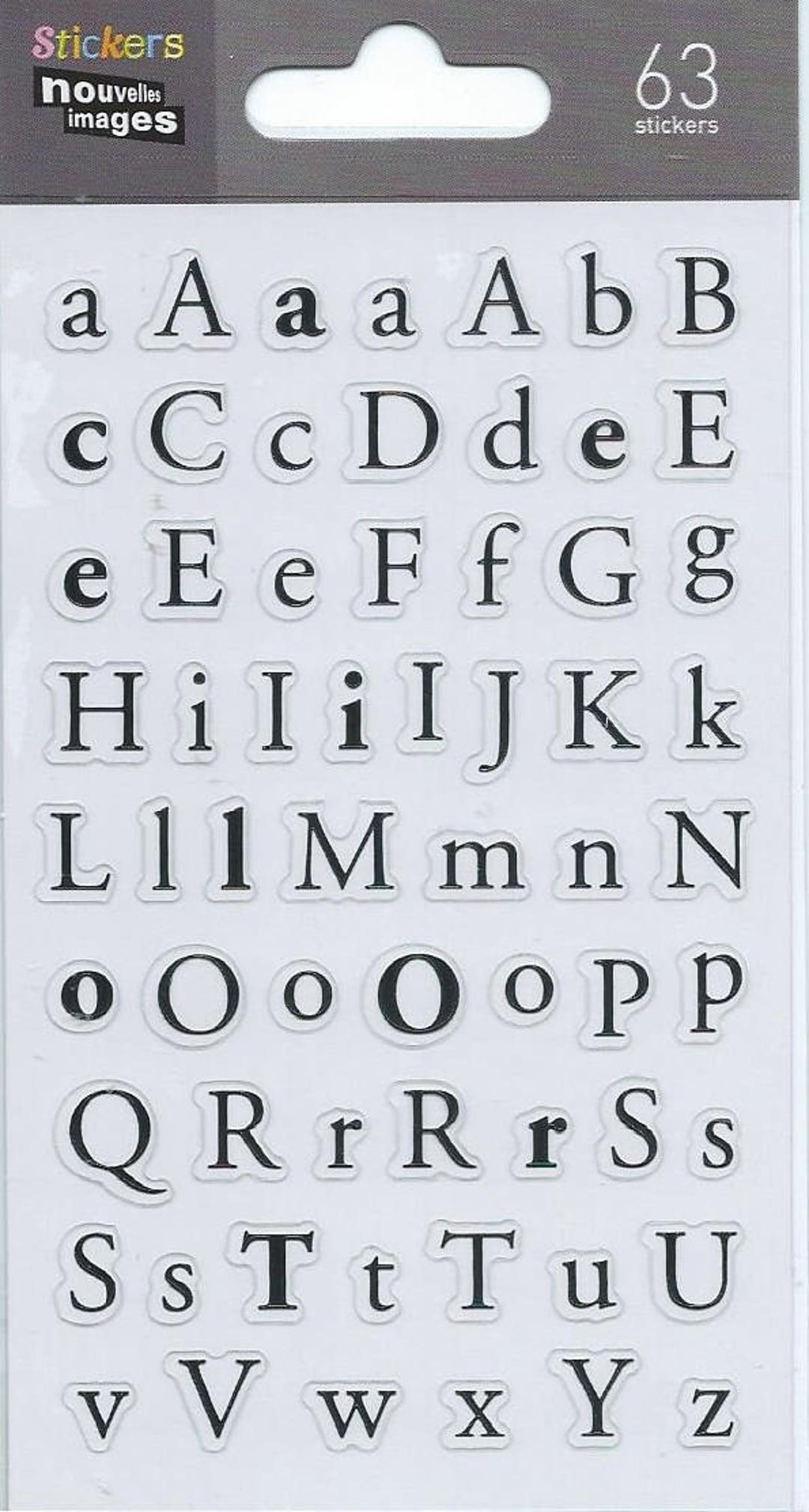 Stickers Letters Letters Abediary White Black A Etsy